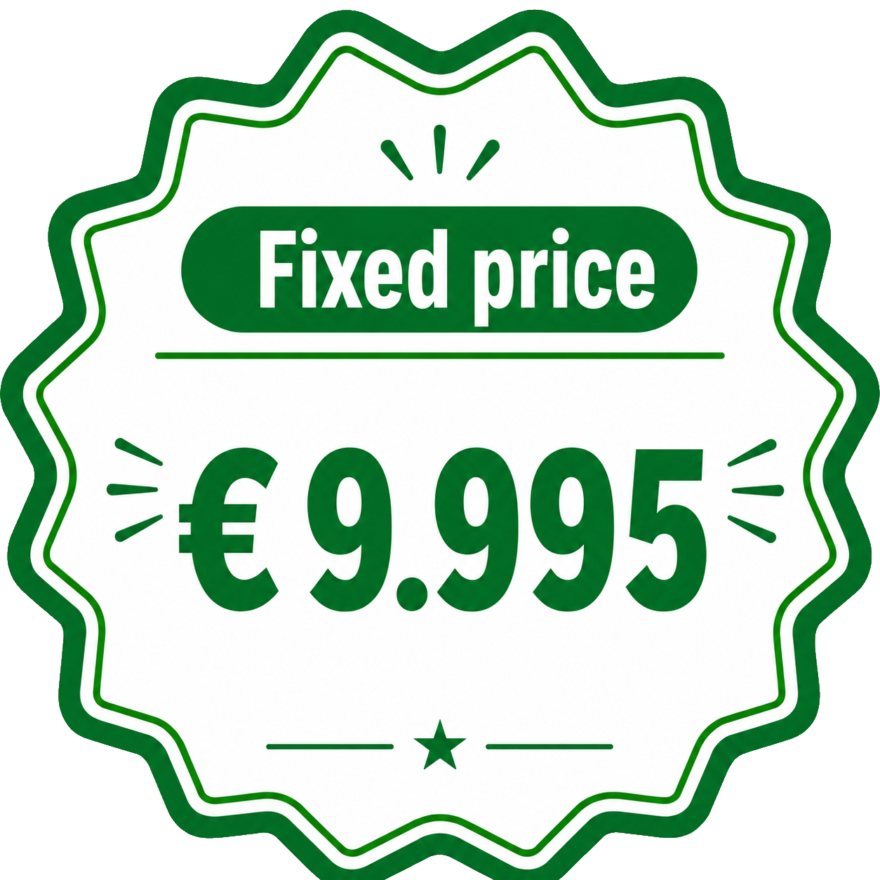 Fixed price &euro;9.995